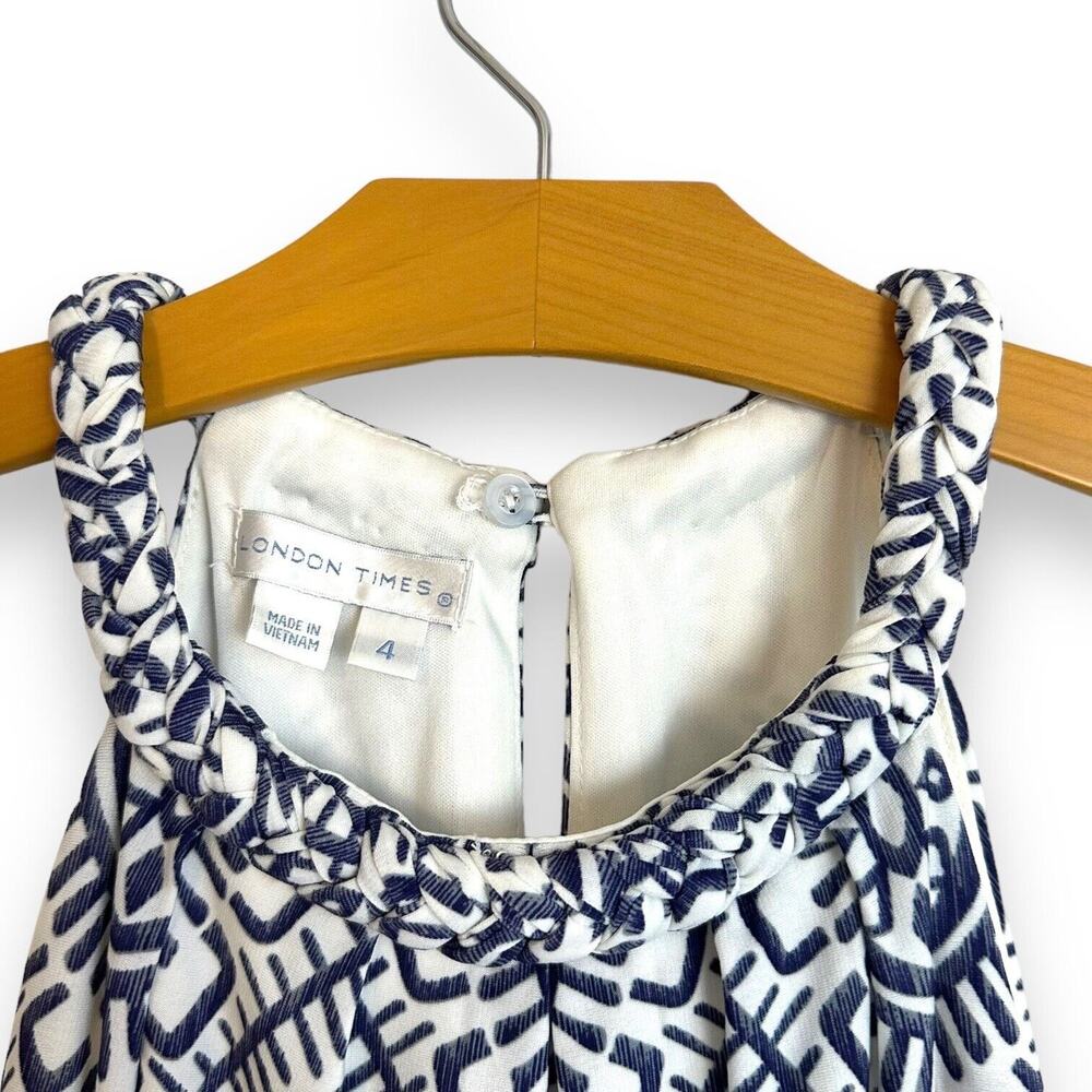 London Times Mini Dress Size 4 Halter Multicolor Geometric Paisley Bohemian Y2K - Picture 11 of 16